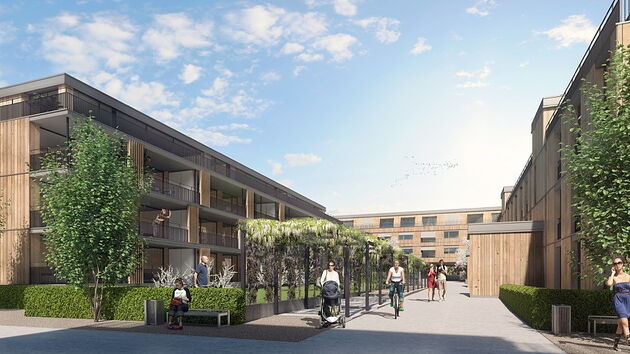 Visualisierung der Überbauung Lorymatte Münsingen Haus B2